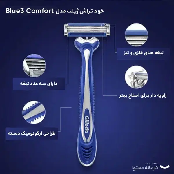 خود تراش ژیلت مدل Blue3 Comfort بسته 3 عددی - Image 5