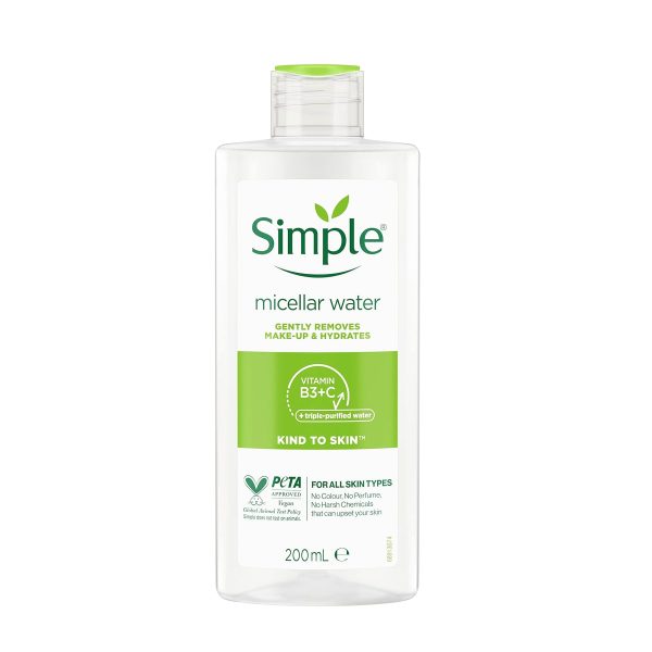 محلول آرایش پاک کن (میسلار واتر) سیمپل مدل آبرسان Kind to Skin حجم 200 میلی لیتر