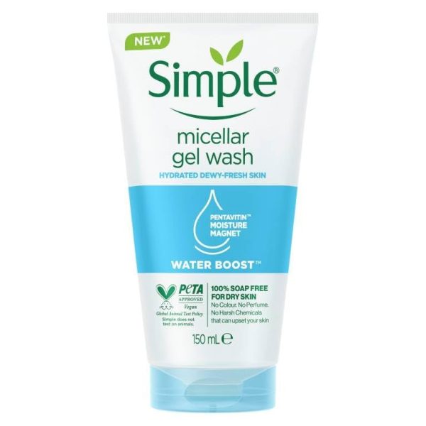 ژل شستشو صورت سیمپل (ژل میسلار) SIMPLE MICELLAR GEL WASH حجم 150 میلی لیتر