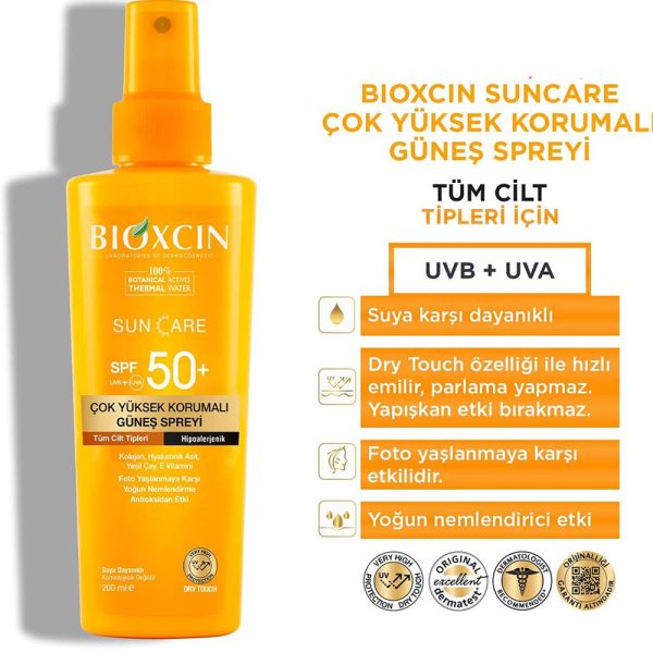 اسپری ضد آفتاب بیوکسین مدل +SPF50 مناسب انواع پوست حجم 200 میلی لیتر - Image 2