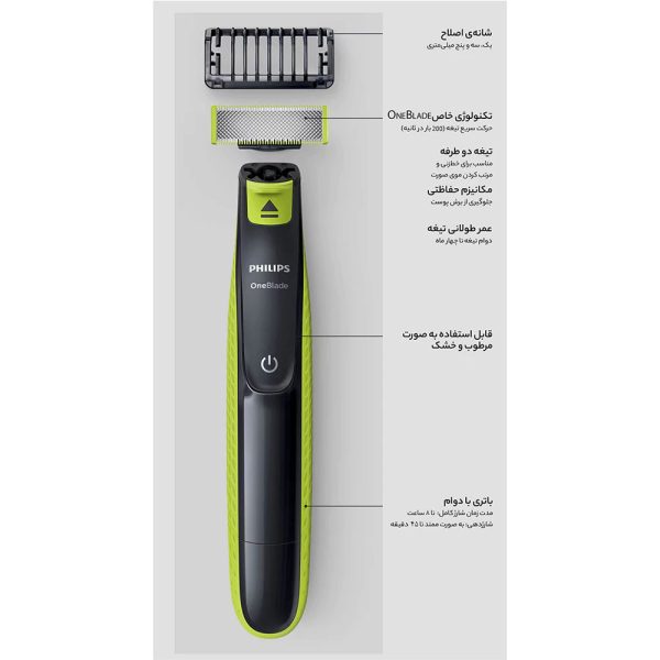 ماشین اصلاح صورت فیلیپس ONEBLADE مدل QP1424 - Image 3