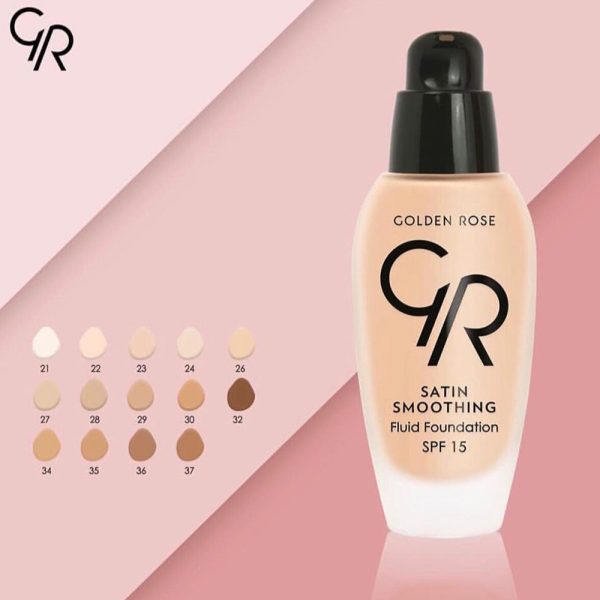 کرم پودر گلدن رز Golden Rose مدل Satin Smoothing حاوی SPF15 حجم 34 میلی لیتر - Image 2